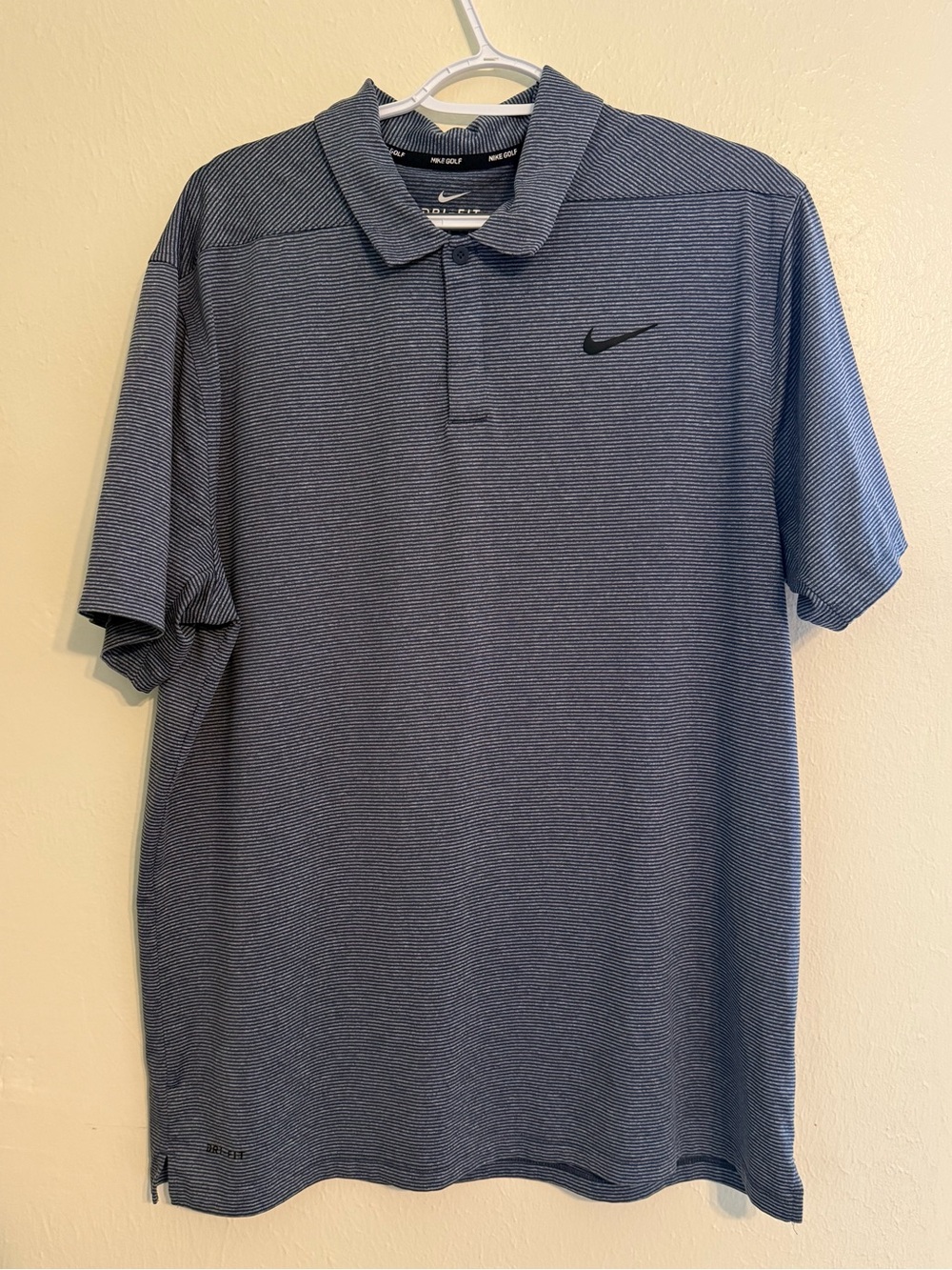 Nike Men's Navy and Grey Dri-FIT Golf Polo Shirt